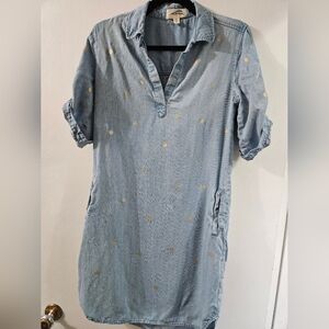 Cloth & Stone Denim Dress with Gold Accents